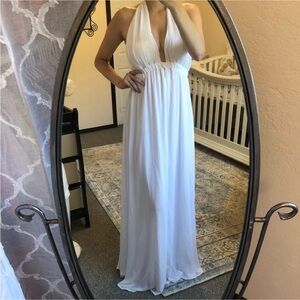 NWT Show Me Your Mumu Luna white halter maxi dress